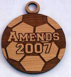 Soccer Ball Wood Christmas Ornament
