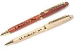 Personalized Wooden Pens, Custom Engraved Wood Twist Pens