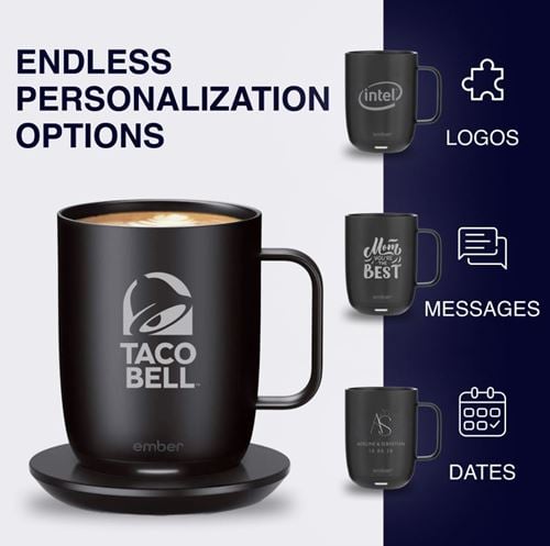 graphic showing customization options for ember mug
