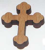 2.5" Wood Cross Pocket Tokens - Budded