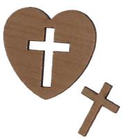 Cross Cutout Heart - Large