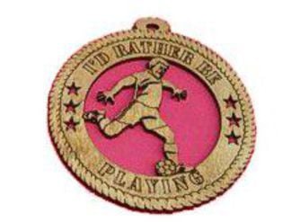 Men's Soccer Wood Christmas Ornament