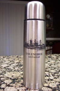 MUGT16 16oz Thermos with Navy logo