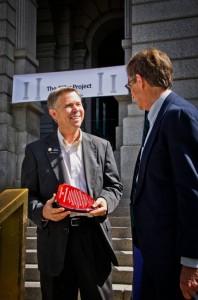 Colorado State Senator Kevin Lundberg, holding award (Photo By: Amy Nunnally), from the Patriot League