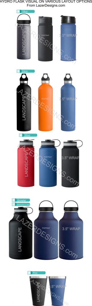 Hydro Flask Engraving Custom Layout Options