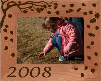 Fall leaves engraved picture frame
