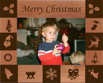 Christmas symbol engraved picture frame