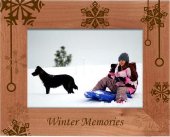 Winter memories engraved picture frame