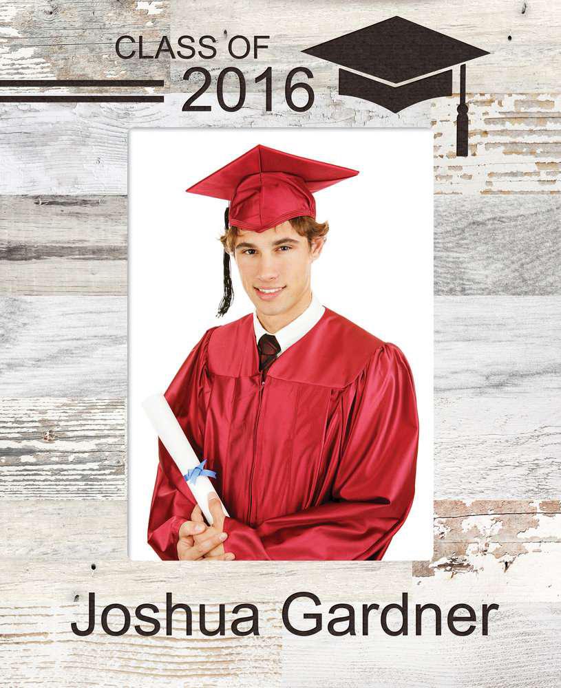 Engraved graduation pallet frame