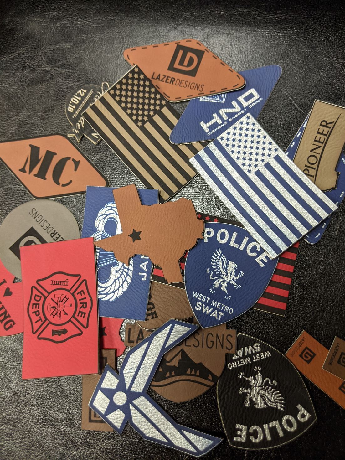Custom Cut Leather Patch | Lazer Designs