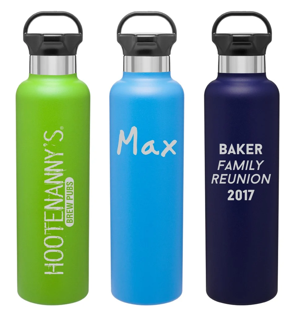 3 engraved water bottles