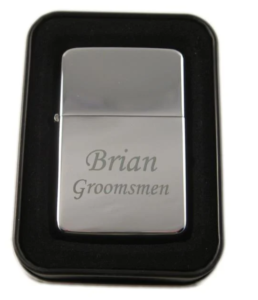 engraved silver zippo