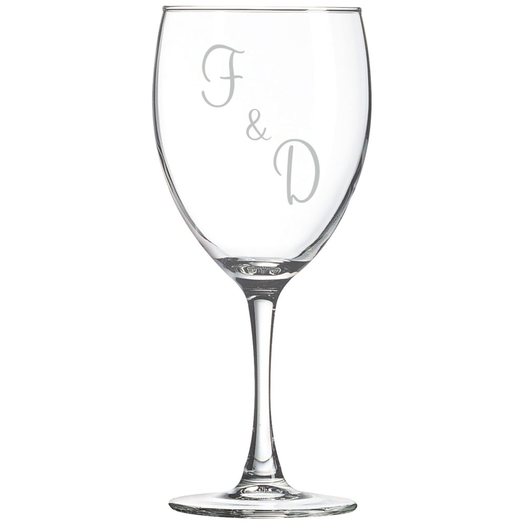 Engraved wine glass