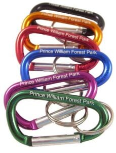 colorful laser engraved carabiners