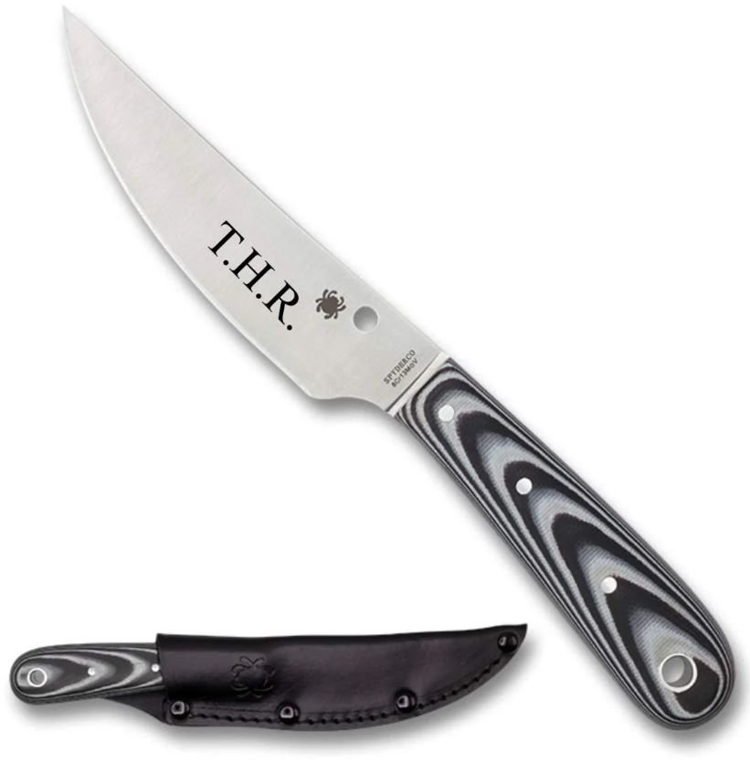 Spyderco Bow pocket knife with laser engraved blade