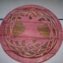 Engraved wine barrel lid